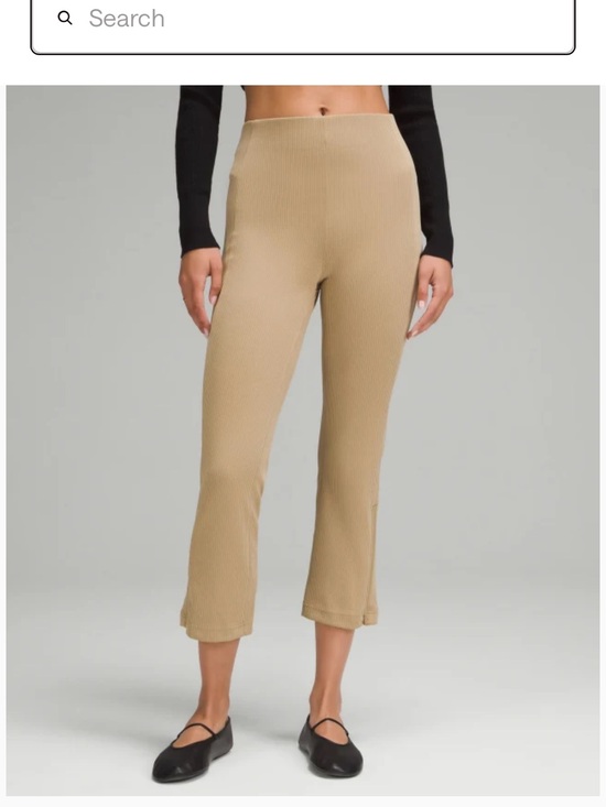 lululemon athletica Pants - Lululemon Ribbed Softstreme Zip-Leg High-Rise Cropped Pant 25
